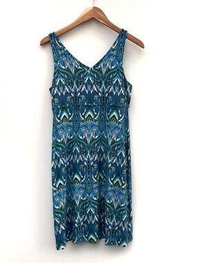 Athleta Blue Green Printed Mini Dress